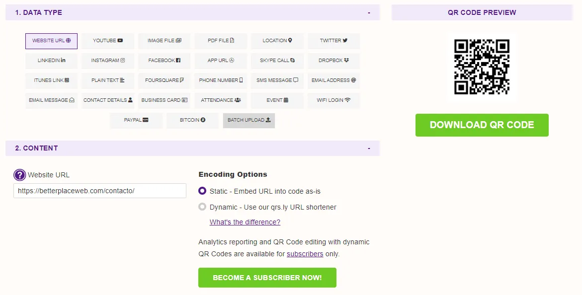 Betterplace Captacion Codigo Qr