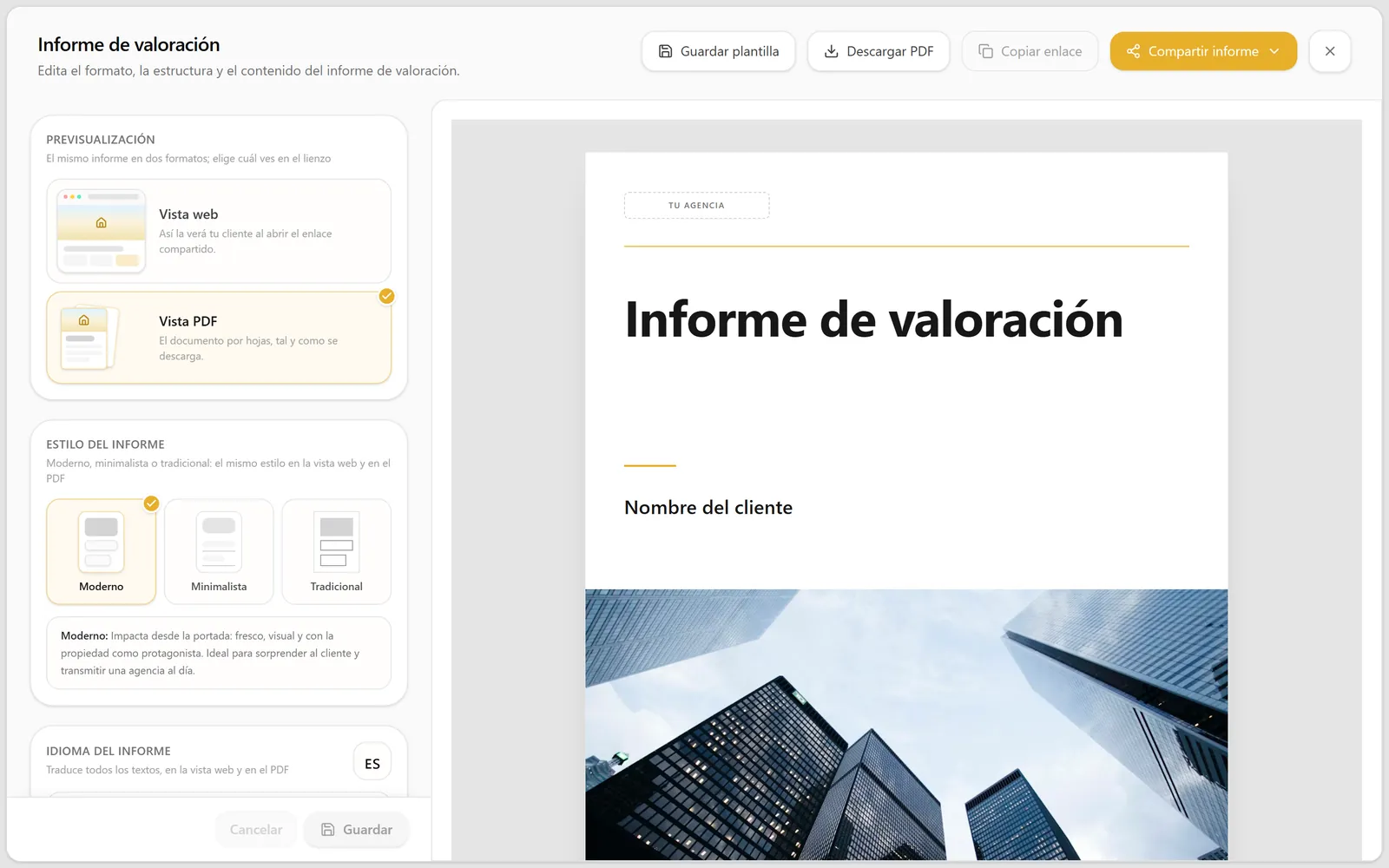 Interfaz de Betterplace con datos de ejemplo